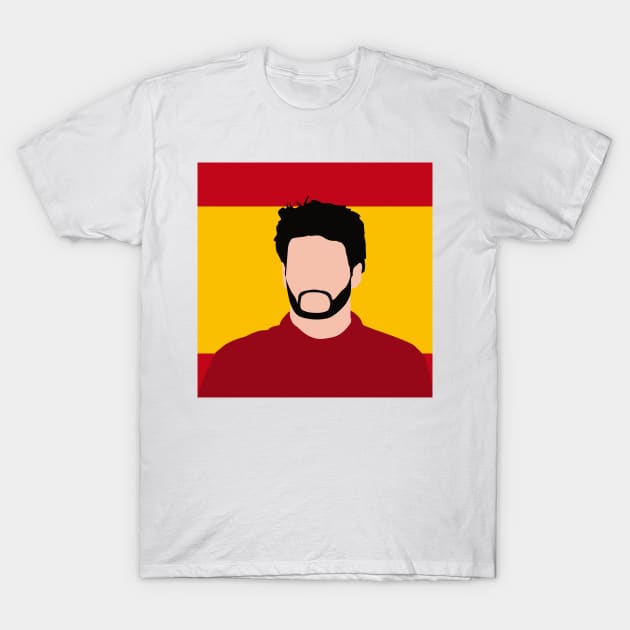 Carlos Sainz Face Art - Flag Edition T-Shirt by GreazyL